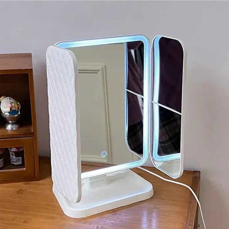 Trifold Makeup Mirror with LED Lights